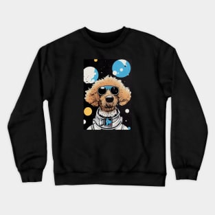 Astronaut royal poodle portrait Crewneck Sweatshirt